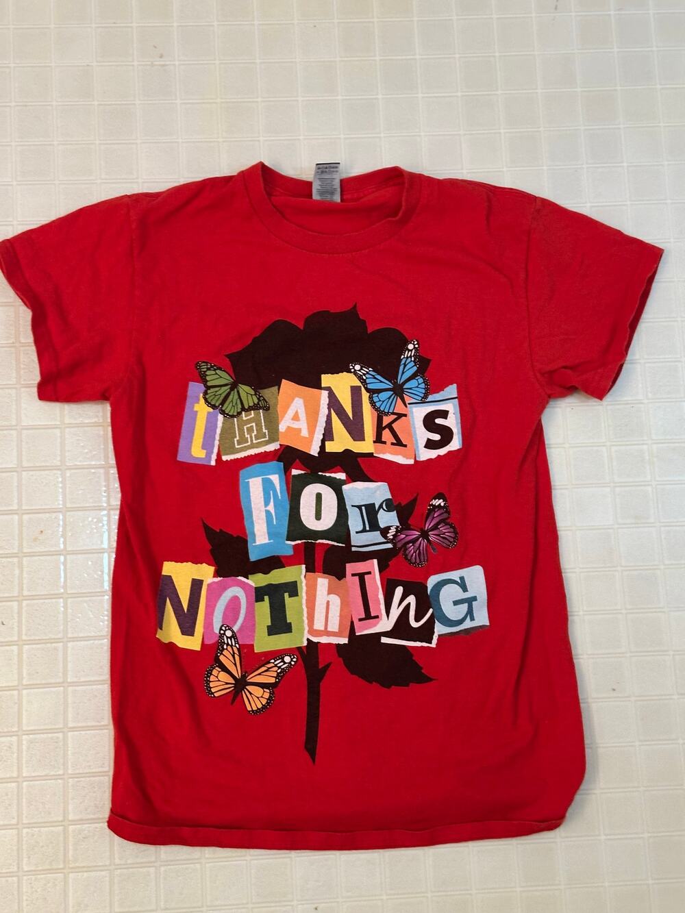 Thanks for Nothing Tee ladies size small in red